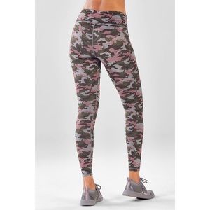 Fabletics pink and gray camo legging